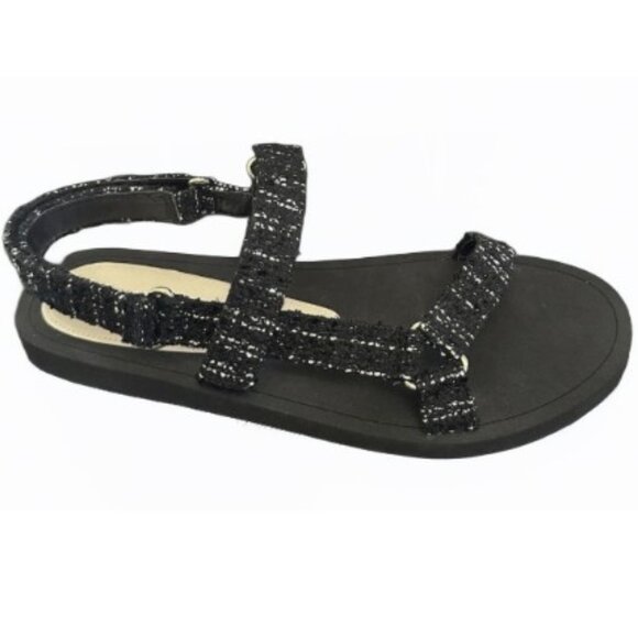 Stuart Weitzman Vail Sport Black Tweed Sandals - Size 6.5 - Excellent Condition - Picture 2 of 16